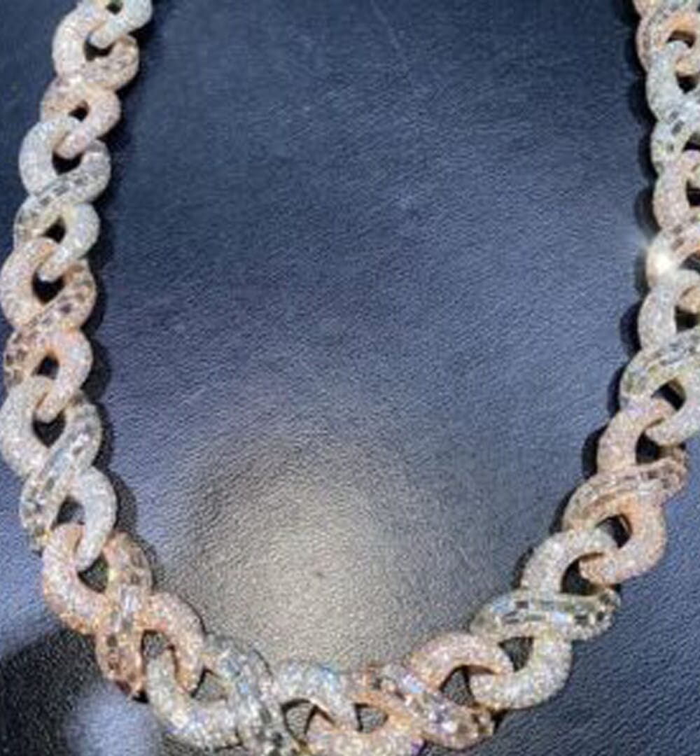 18 mm Silver Diamond Men’s Moissanite Chains Iced Out Cuban Link Chain