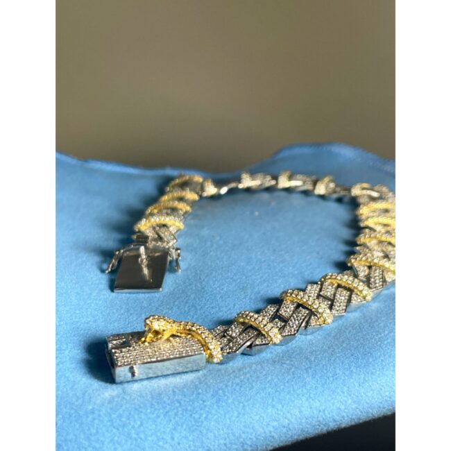 14 mm Iced Out Bracelets, Iced Out Cartier Bracelet, Iced Out Cuban Link Bracelet, VVS Moissanite Bracelets