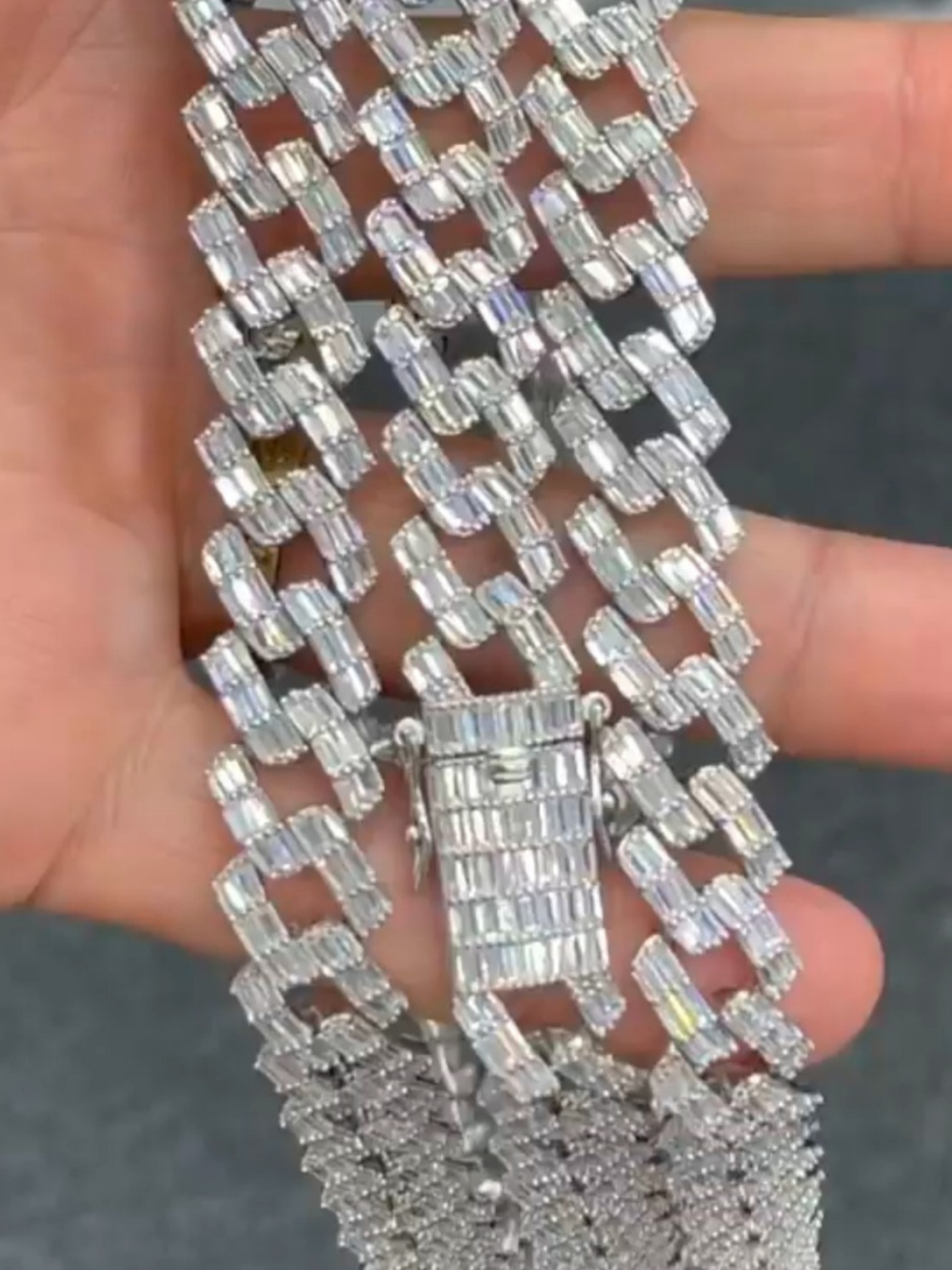 14mm Silver Diamond Men’s Moissanite Chains Iced Out Cuban Link Chain