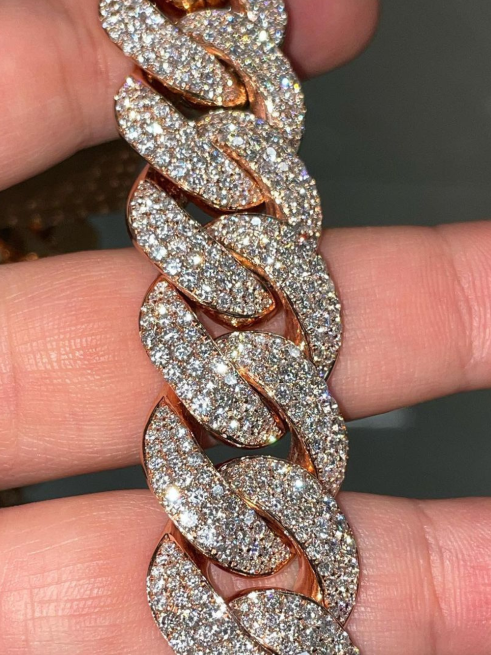 20mm Men’s Silver Diamond Style Iced Out Cuban Link Moissanite Chains