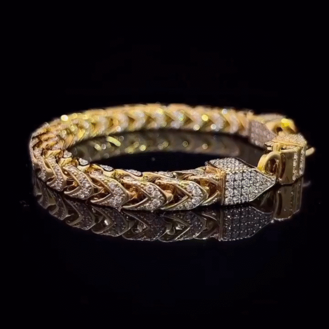 16mm Iced Out Bracelets, Iced Out Cartier Bracelet, Iced Out Cuban Link Bracelet, VVS Moissanite Diamond Bracelets