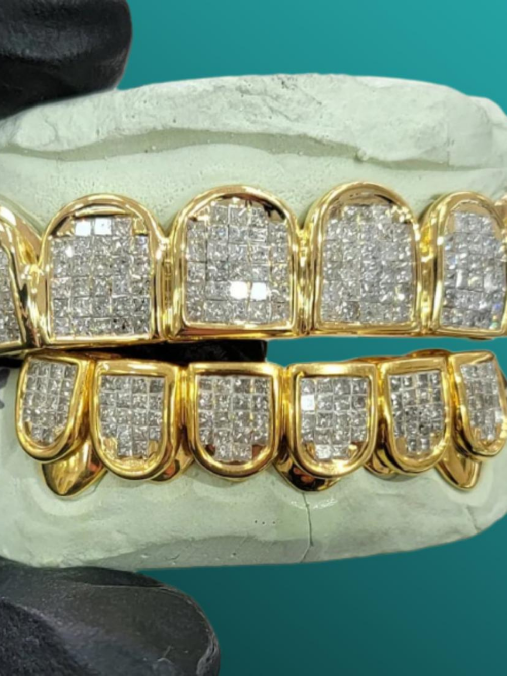 Real 925 Silver Iced Teeth Grillz – Elegant Shine with Long-Lasting Build