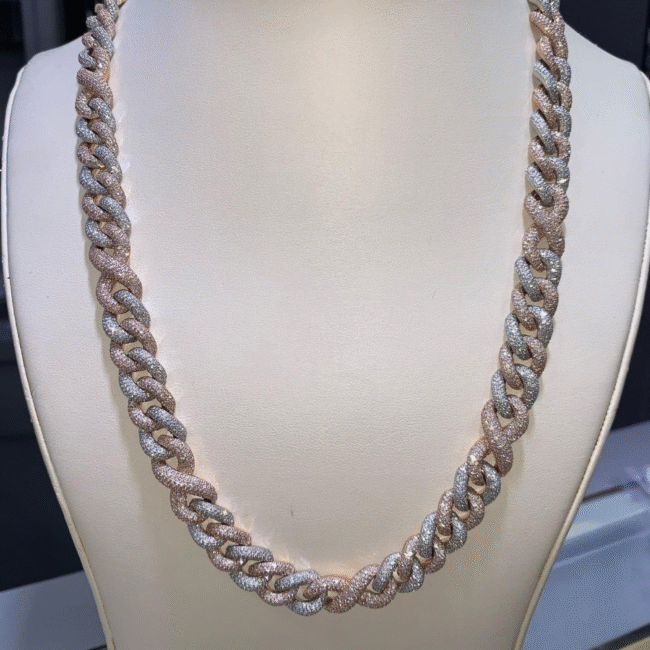 20mm cuban link chain moissanite