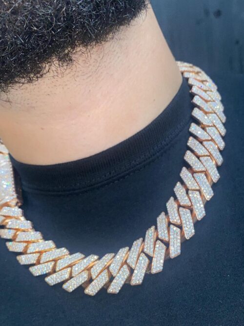16mm silver moissanite cuban link chain