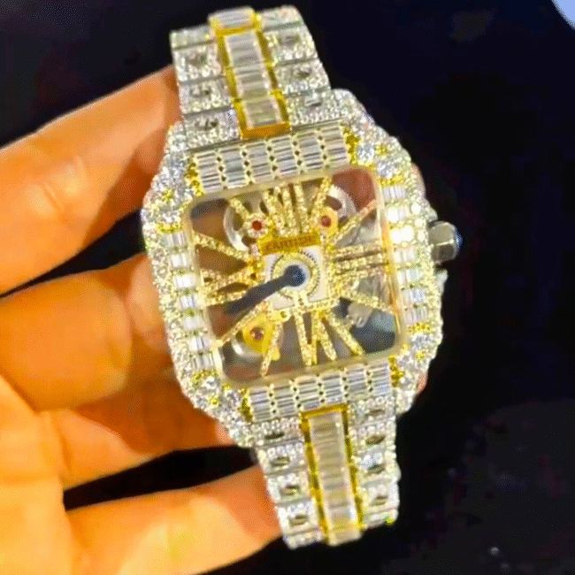 cartier santos moissanite diamond watch - Image 2