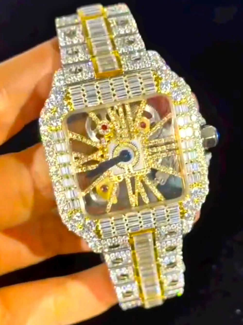 Royal Ice Bust Down Watch High-Shine Moissanite Edition