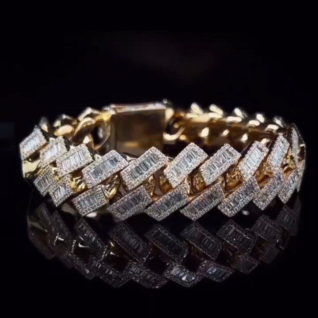 Stunning 20mm Iced Out Bracelets, Iced Out Cartier Bracelet, Iced Out Cuban Link Bracelet, Featured with VVS Moissanite Bracelets