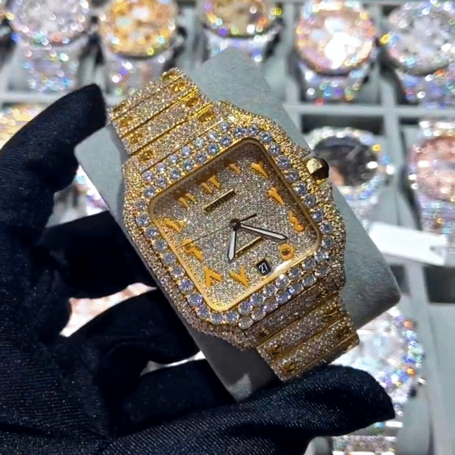 cartier santos moissanite diamond watch - Image 2