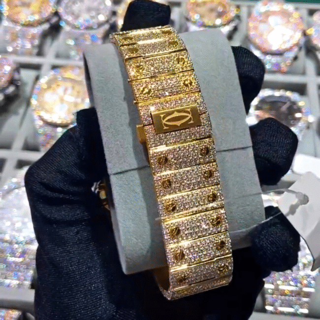 cartier santos moissanite diamond watch - Image 4