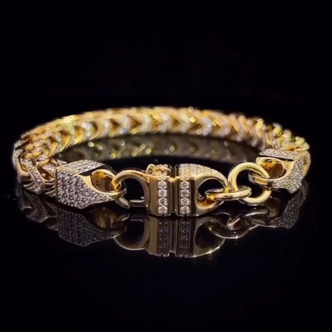 16mm Iced Out Bracelets, Iced Out Cartier Bracelet, Iced Out Cuban Link Bracelet, VVS Moissanite Diamond Bracelets - Image 3