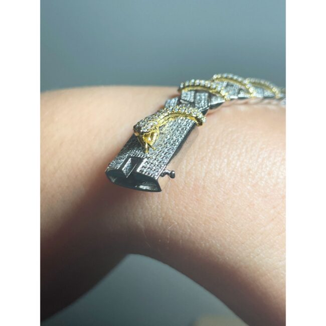 14 mm Iced Out Bracelets, Iced Out Cartier Bracelet, Iced Out Cuban Link Bracelet, VVS Moissanite Bracelets - Image 3