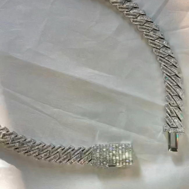 16mm baguette cuban link chain - Image 2