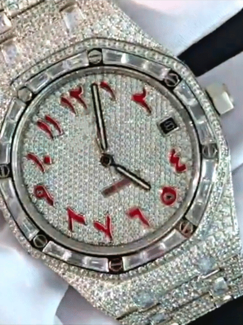 MEN'S ICED OUT WATCH | 44MM | 14K WHITE GOLD PLATED