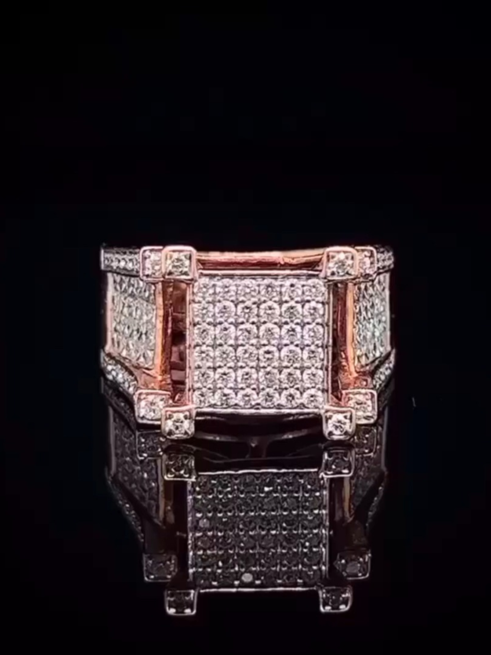 925 Silver Iced Out Ring, Hip Hop Rings for Mens, Crafted with VVS Moissanite Diamond