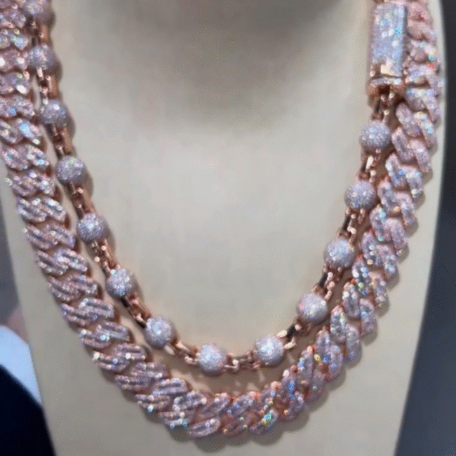 16mm Cuban And 8mm Ball cuban link chain silver - Image 5
