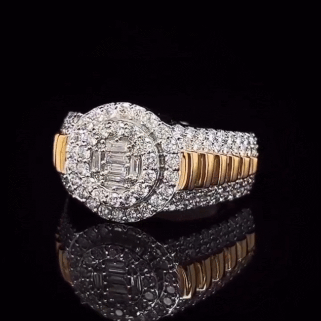 925 Silver Iced Out Ring, Hip Hop Rings for Mens, Crafted with VVS Moissanite Diamond