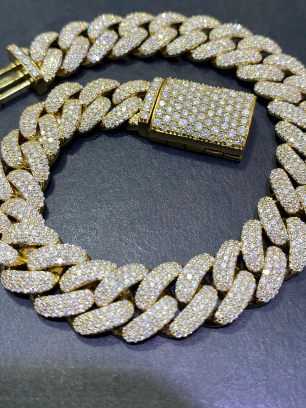 16 mm Diamond Tone Silver Men’s Moissanite Chains Iced Out Cuban Link Chain