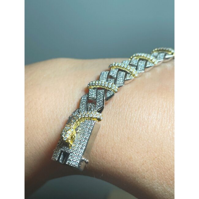 14 mm Iced Out Bracelets, Iced Out Cartier Bracelet, Iced Out Cuban Link Bracelet, VVS Moissanite Bracelets - Image 4