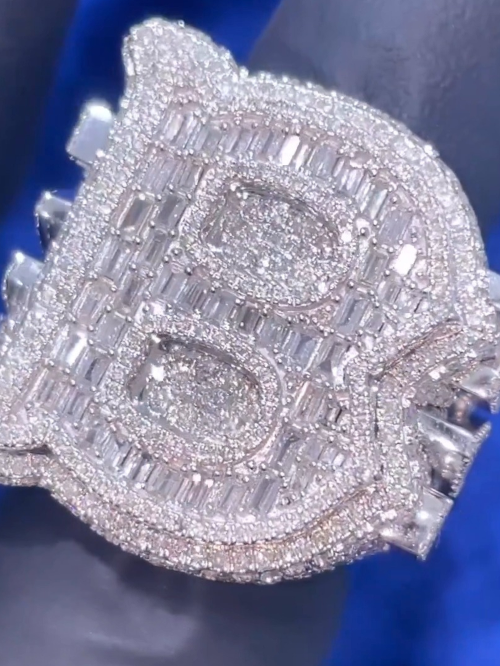 925 Silver Iced Out Ring, VVS Moissanite Diamond Ring, Hip Hop Ring