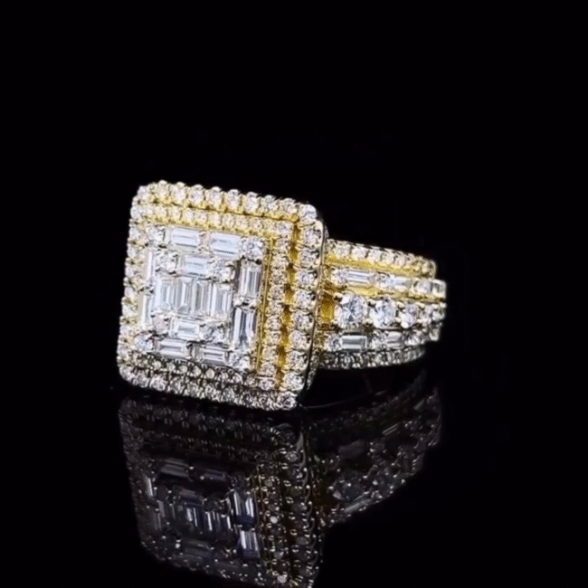 925 Silver Iced Out Rings, Hip Hop Ring, VVS Moissanite Diamonds - Image 2