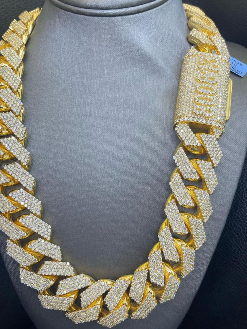 22mm Silver Diamond Tone Men’s Moissanite Chains Iced Out Cuban Link Chain