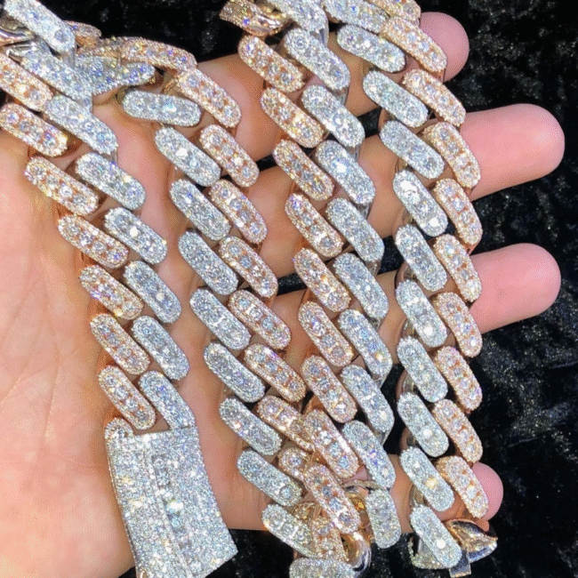 18mm solid silver cuban link chain