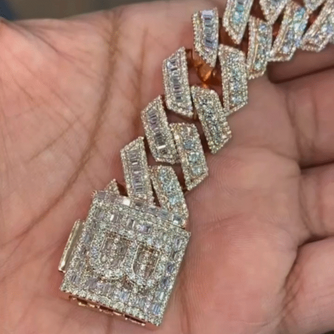 925 Silver 20mm Iced Out Bracelets, Iced Out Cartier Bracelet, Iced Out Cuban Link Bracelet, Featured with VVS Moissanite - Image 3