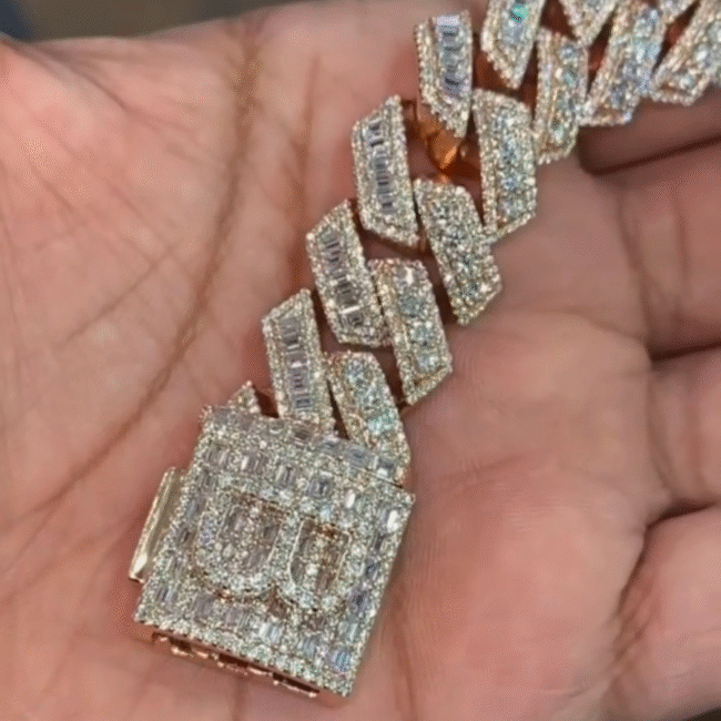 925 Silver 20mm Iced Out Bracelets, Iced Out Cartier Bracelet, Iced Out Cuban Link Bracelet, Featured with VVS Moissanite - Image 5