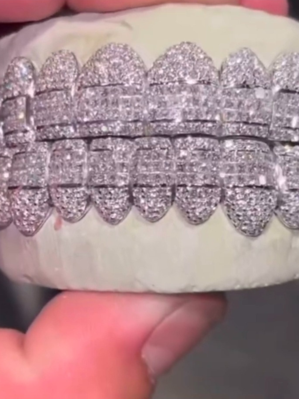 Double Row Iced Out Teeth Grillz – Maximum Shine Custom Fit Mouthpiece