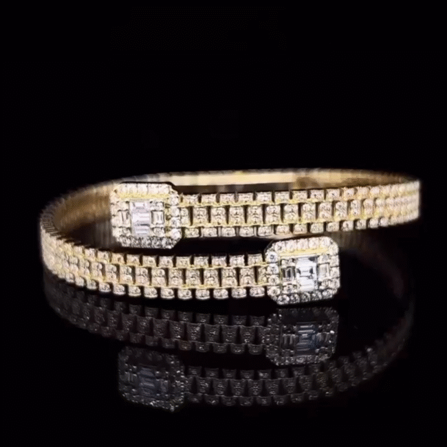 20mm Iced Out Bracelets, Iced Out Cuban Link Bracelet, Luxurious Iced Out Cartier Bracelet, Featured with VVS Moissanite Bracelets