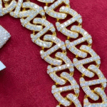 18mm silver cuban link chain Moissanite - Image 5