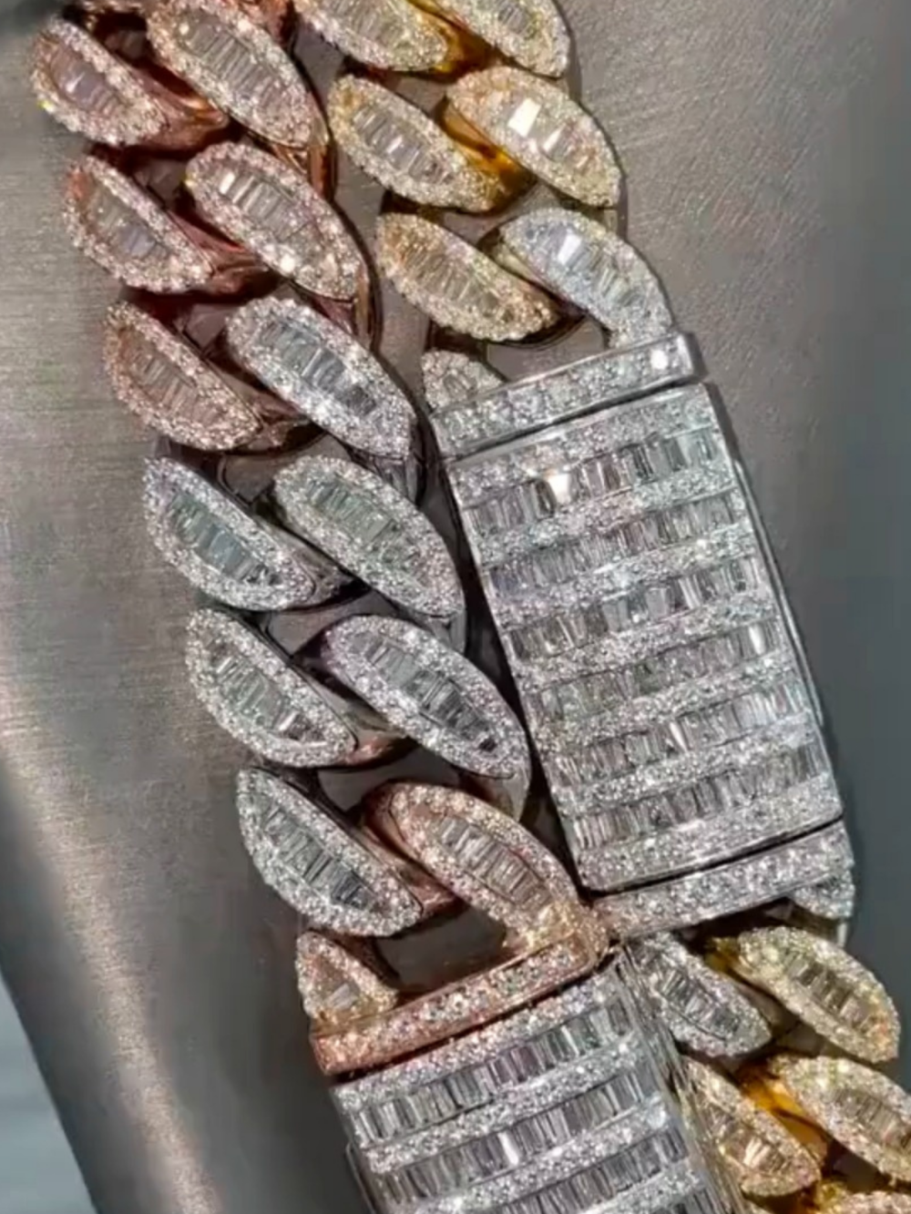 925 Silver Diamond Cuban Link Chain 18mm