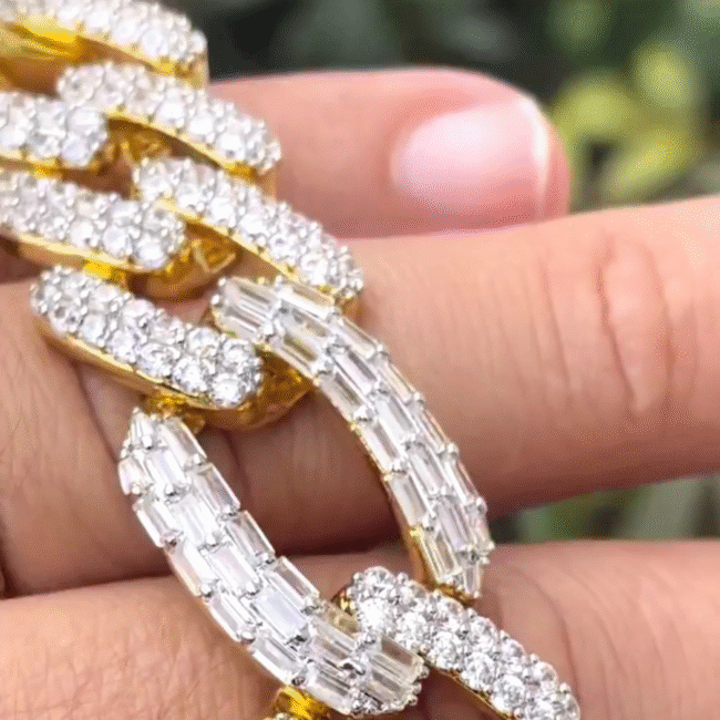 22mm Iced Out Bracelets, Iced Out Cartier Bracelet, Iced Out Cuban Link Bracelet, , VVS Moissanite Bracelets - Image 5