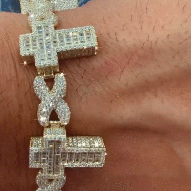 20mm Iced Out Bracelets, Iced Out Cartier Bracelet, Iced Out Cuban Link Bracelet, VVS Moissanite Bracelets - Image 4