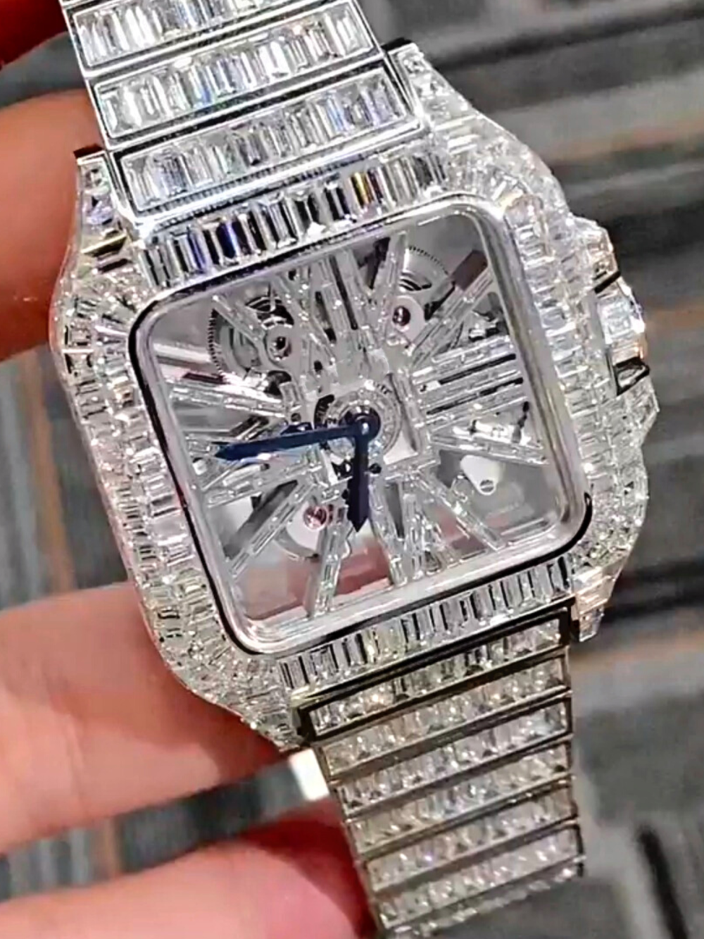 Luxury Men’s Automatic Watch with Moissanite & Sapphire Glass
