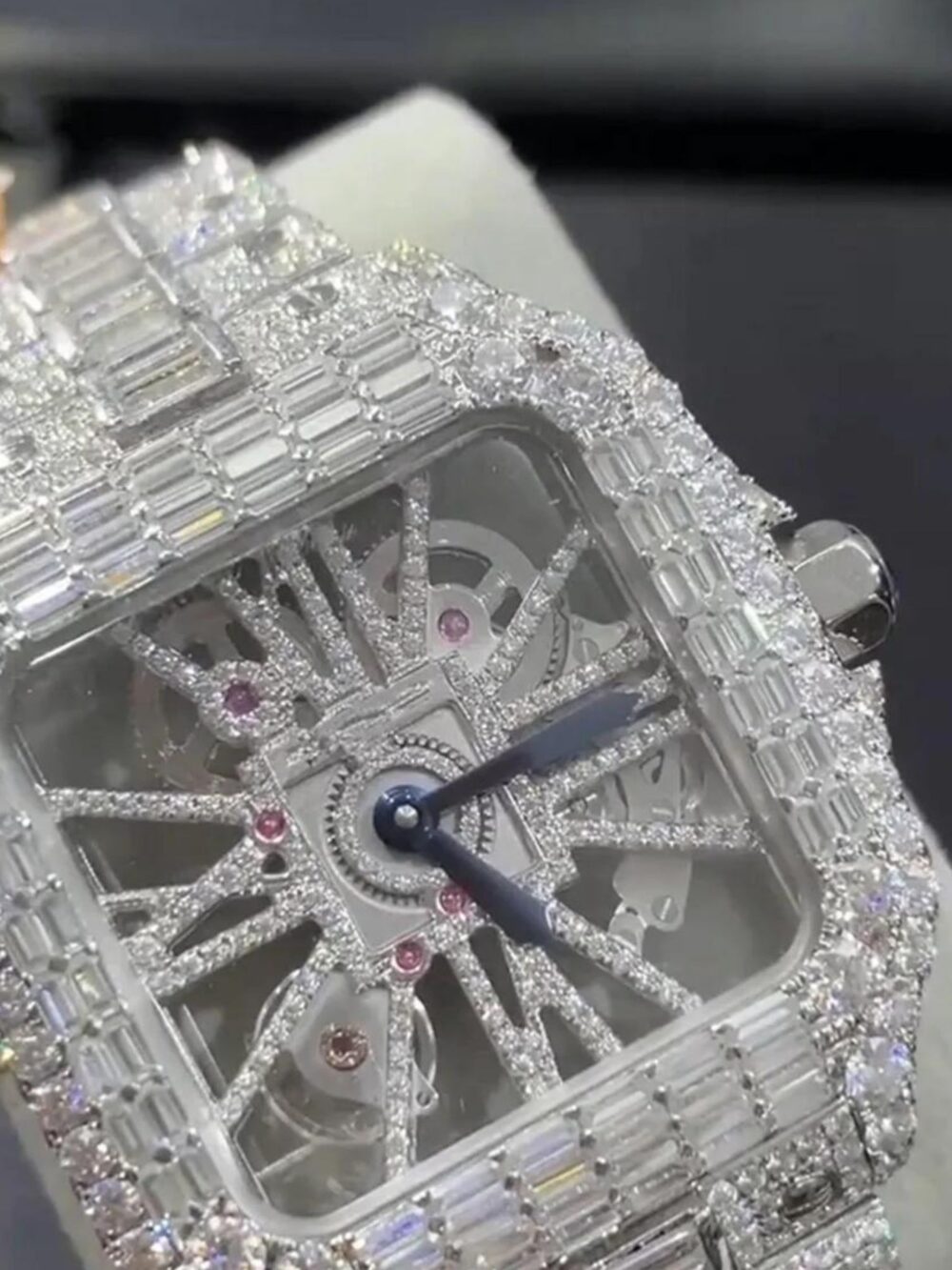 Bust Down Moissanite Watch with Premium Shine