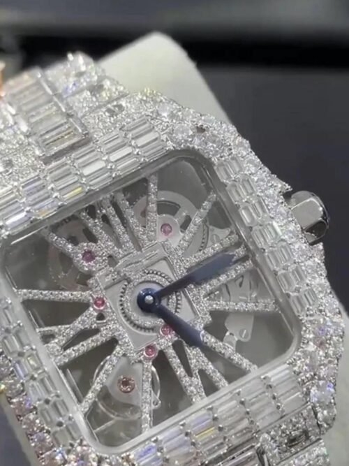 Diamond Moissanite watch - full iced out skeleton