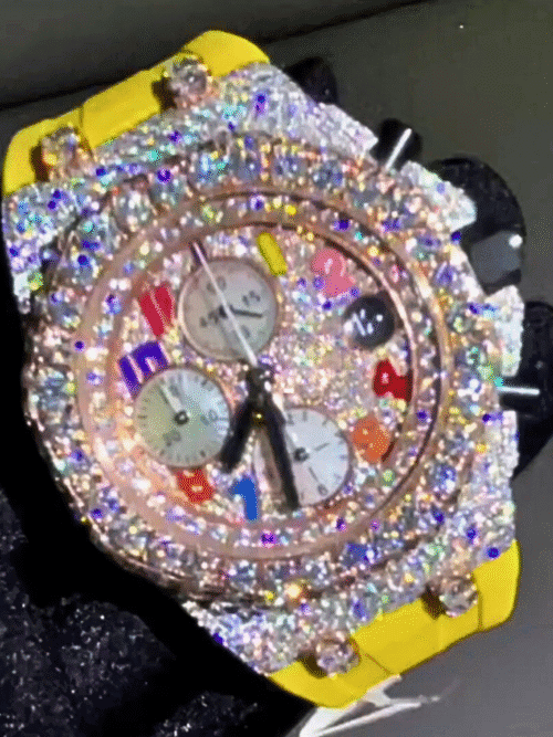 iced out moissanite watch