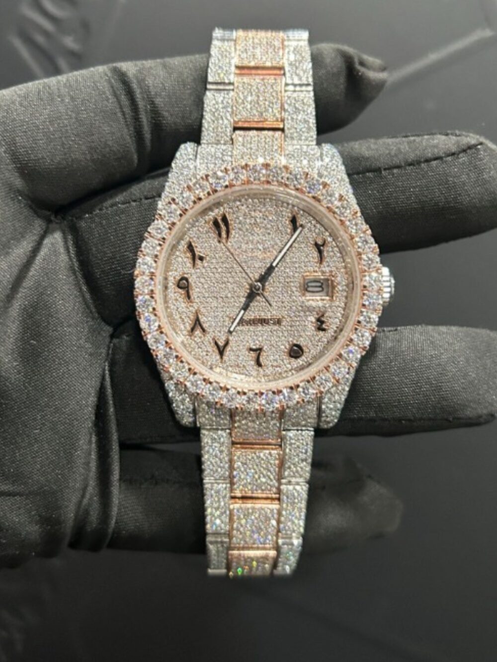 Luxury Moissanite Watches with Skeleton Dial Iced Out