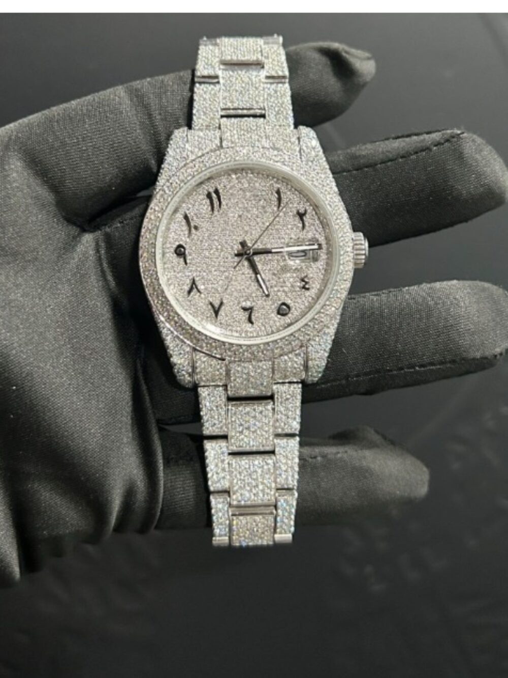 Moissanite Watches with Two-Tone Gold and Silver Iced Design