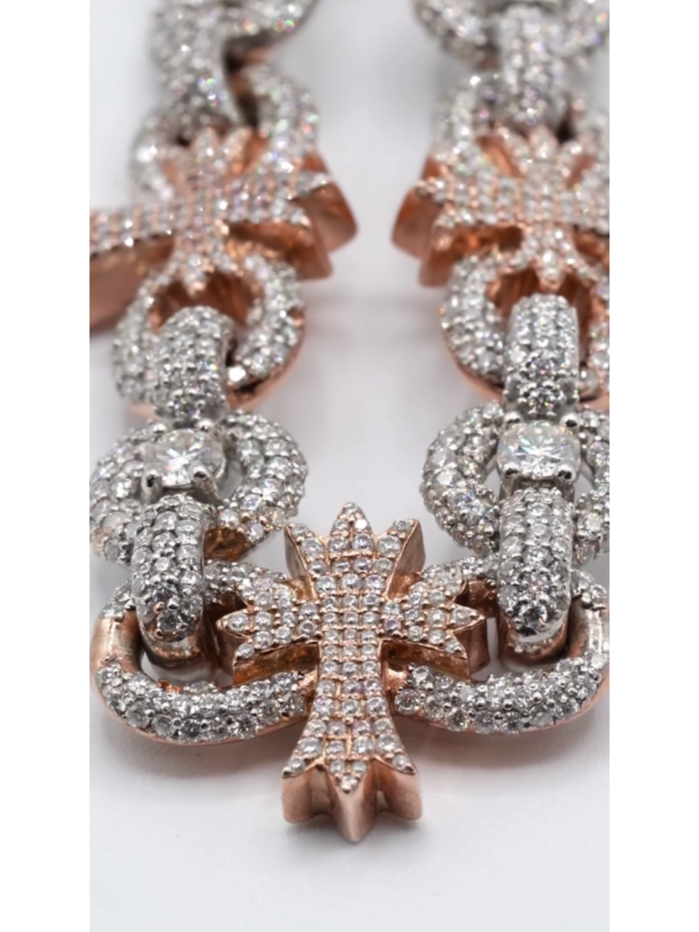 20mm Mens Silver Cuban Link Chain Moissanite