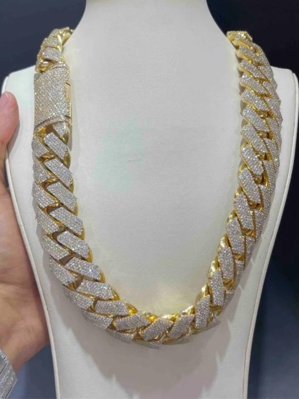 20mm Mens Silver Cuban Link Chain