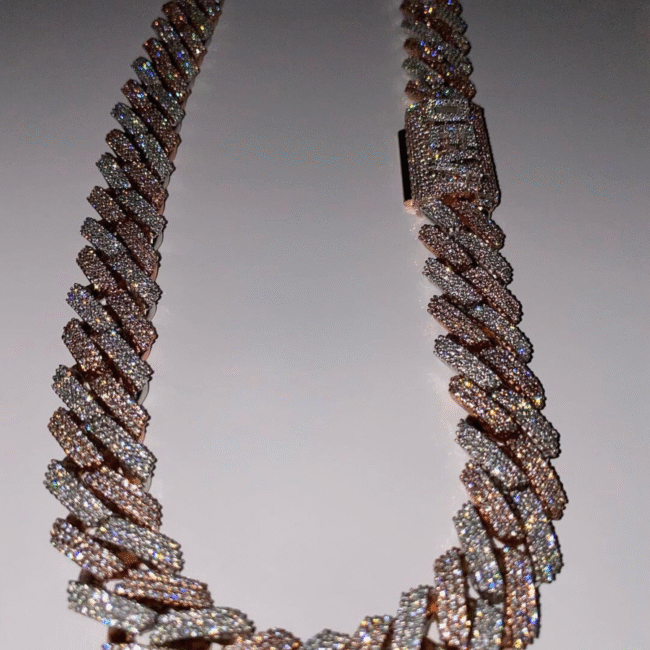 16mm mens silver cuban link chain