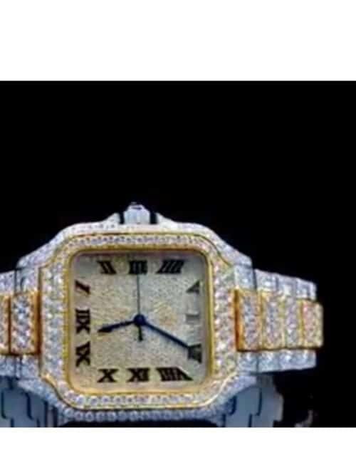 Classic Moissanite Diamond Iced Out Bust Down Automatic Watch