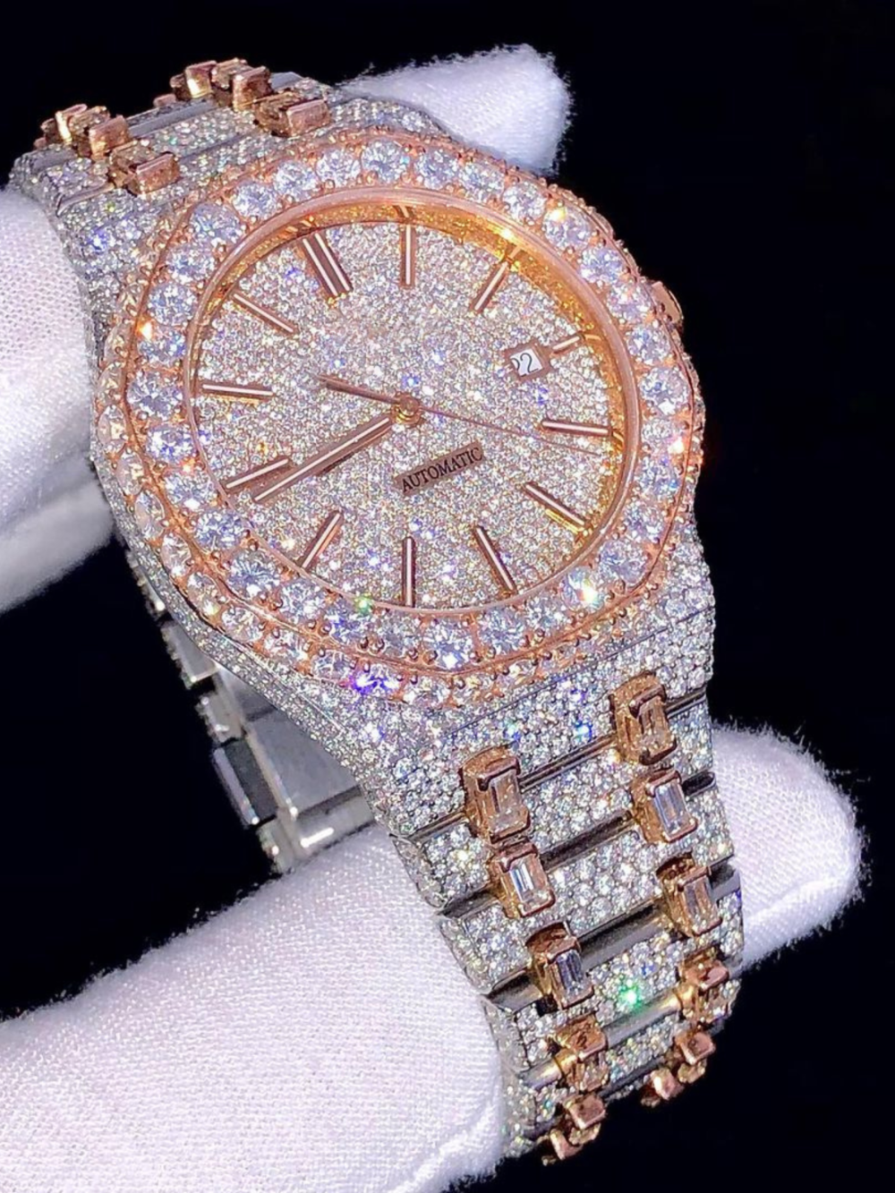 Stainless Steel Iced Out VVS Moissanite Watch for Women