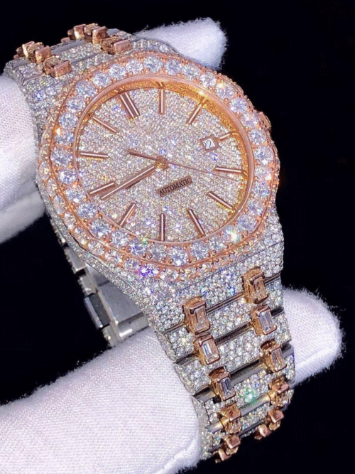 Stainless Steel Iced Out VVS Moissanite Watch for Women