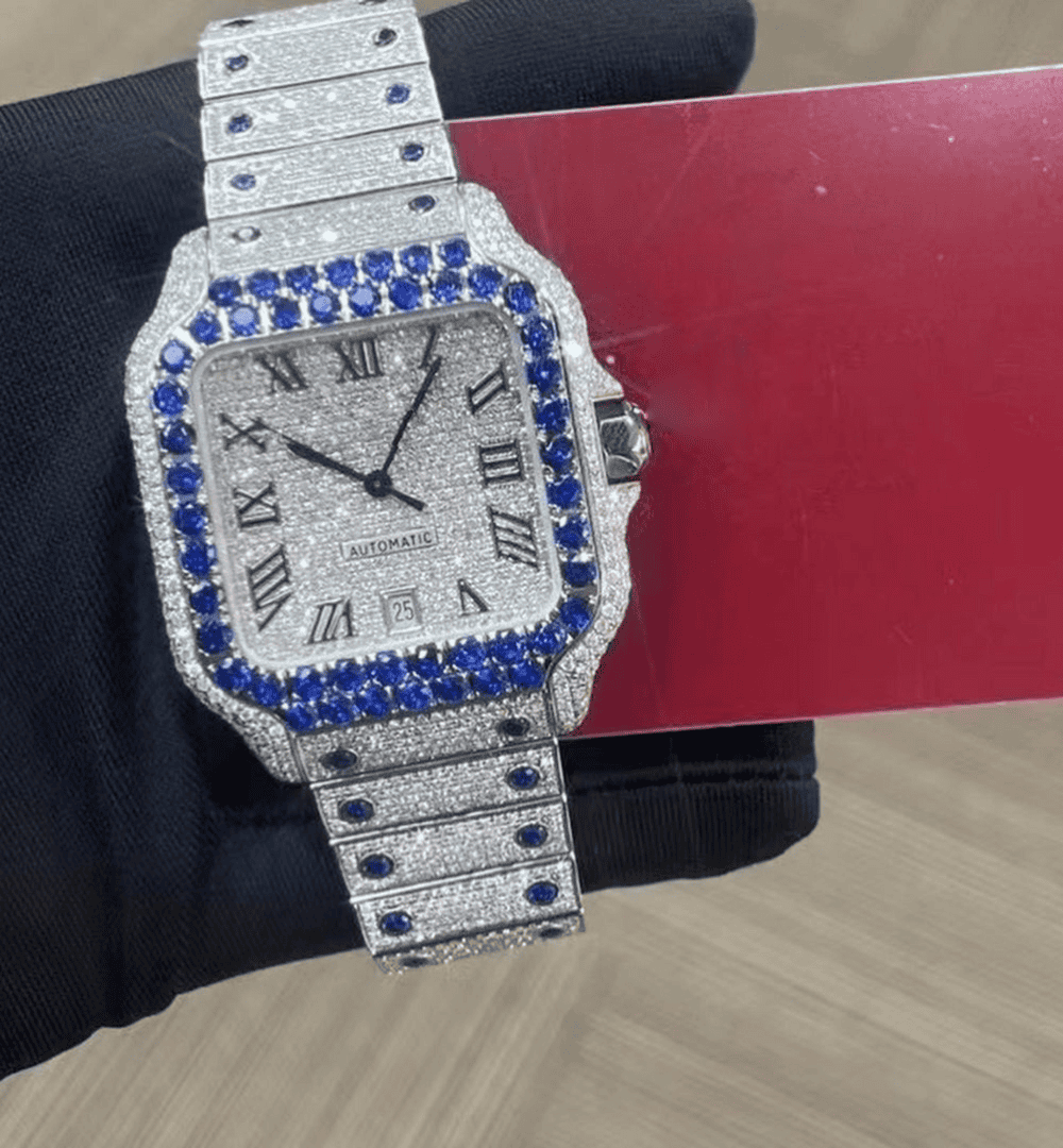 Diamond Moissanite Watch Full Iced Out Luxury Timepiece