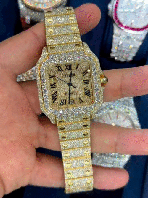 moissanite iced out watch