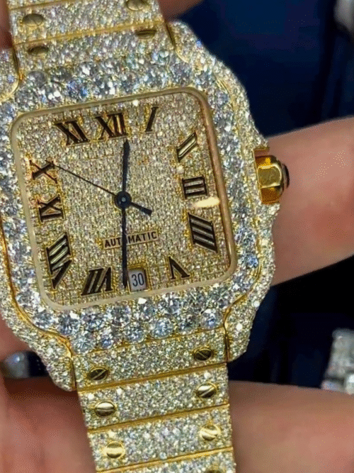 Classic Moissanite Diamond Iced Out Bust Down Automatic Watch