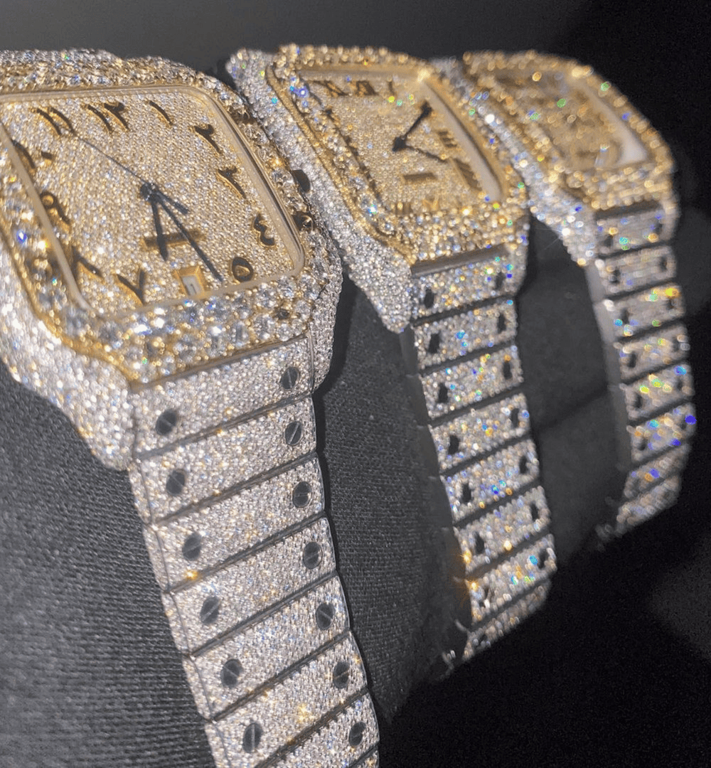 Diamond Moissanite Watch Fully Iced Out